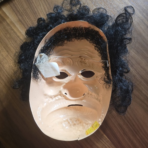 Vintage Ben Cooper Sad Clown Plastic Halloween Mask Black Hair‎ SEE PHOTOS - Picture 4 of 13
